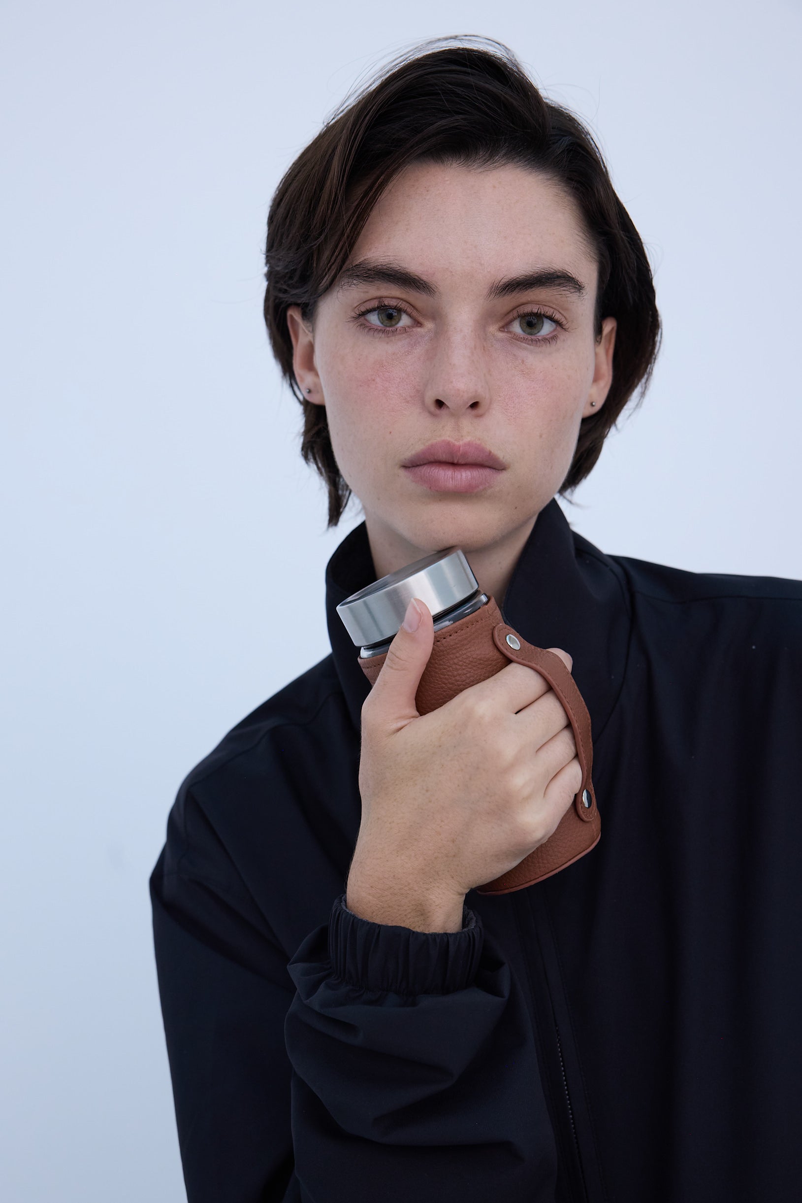 Bottle Faux-Leather Pouch with Handle