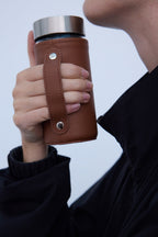 Bottle Faux-Leather Pouch with Handle