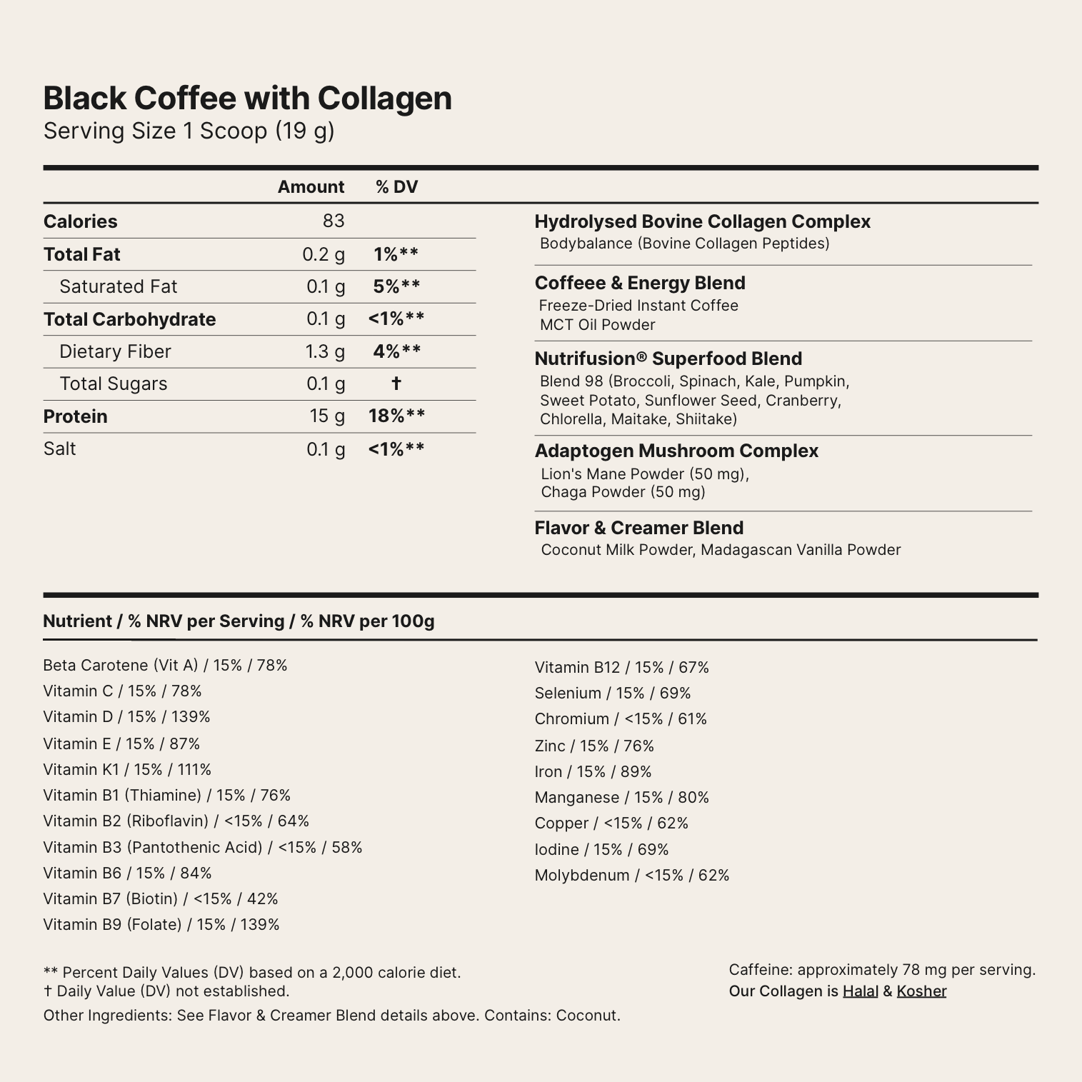 Black Coffee with Collagen