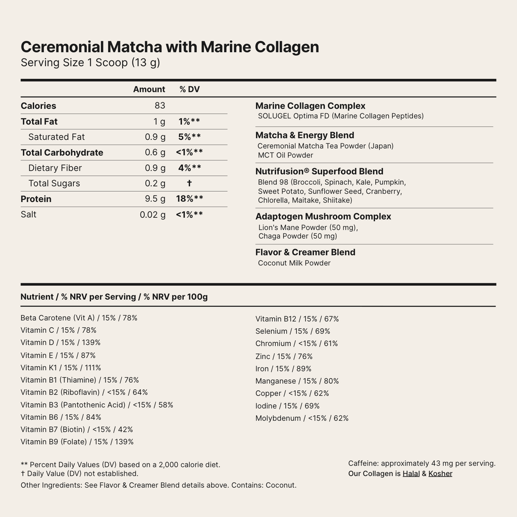 Matcha with Collagen + Coconut Add-on