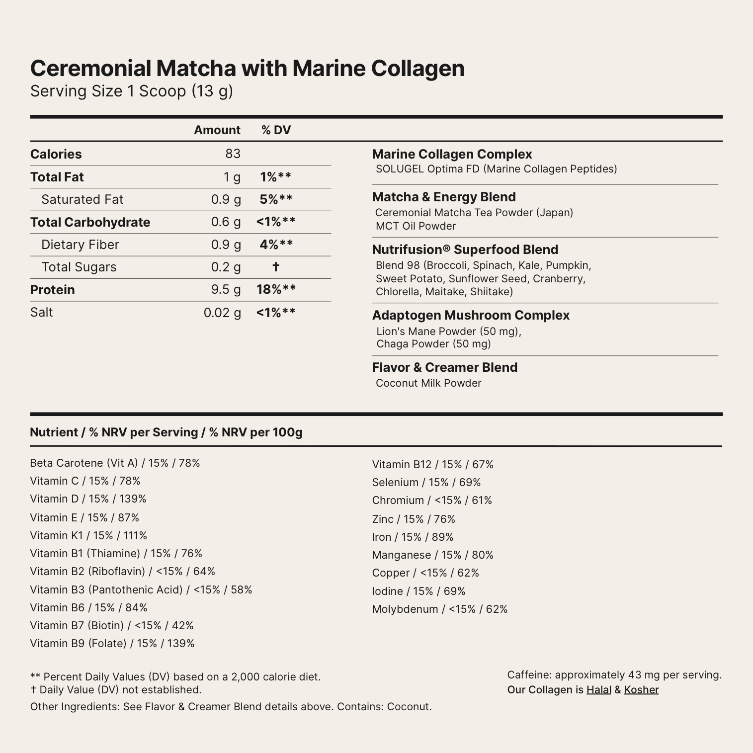 Matcha with Collagen + Coconut Add-on