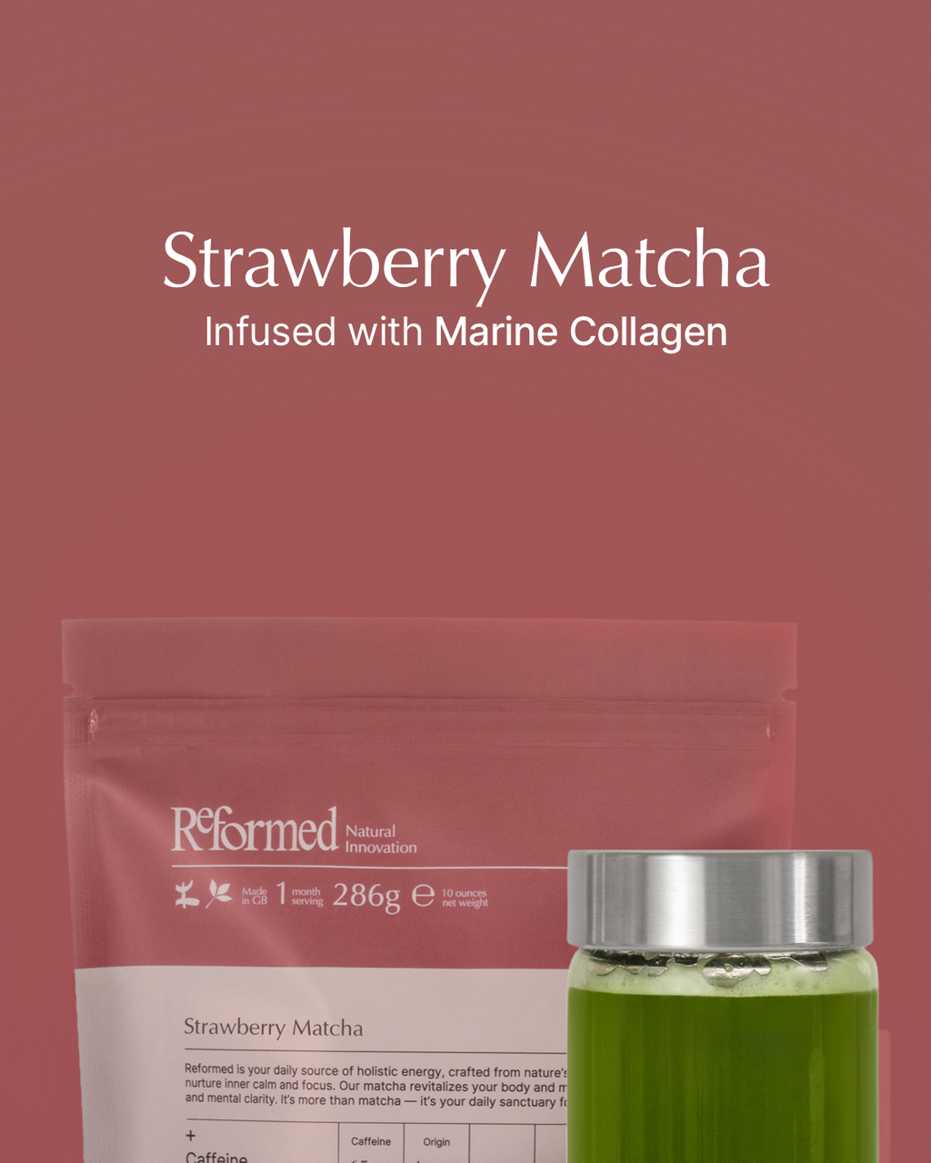 Strawberry Matcha with Collagen