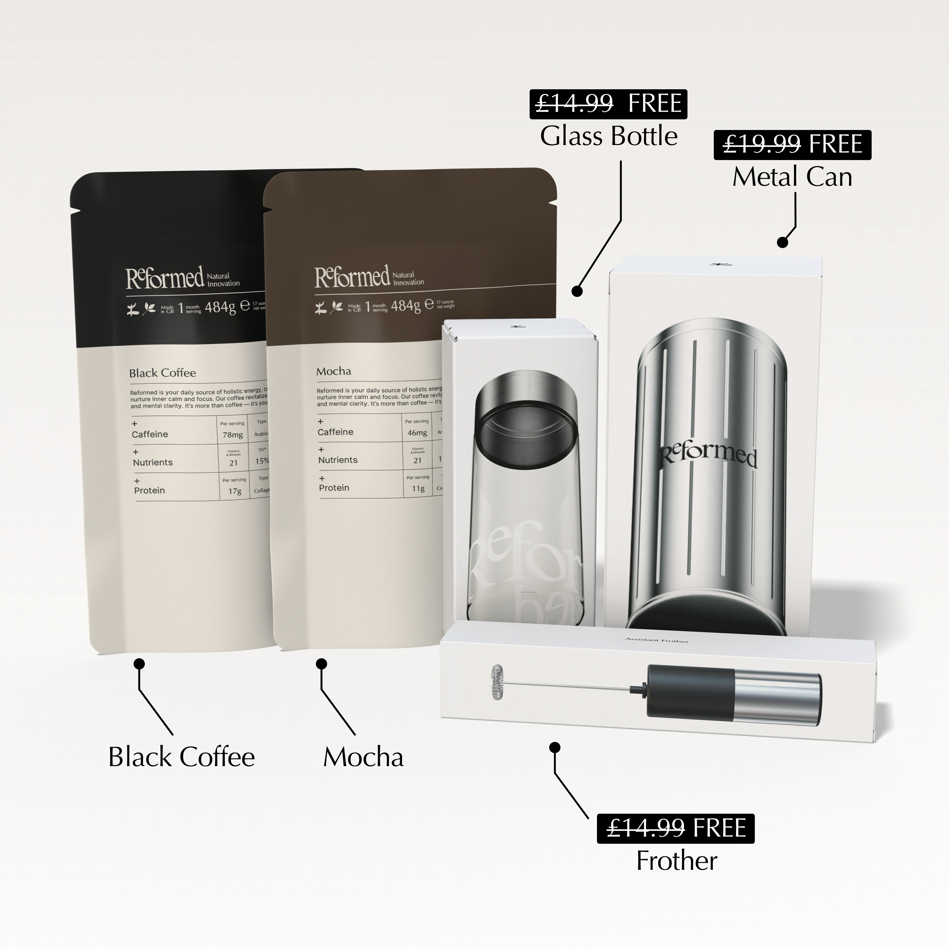 Mocha + Black Coffee with Collagen Pack